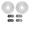 2502-11033 Geoperformance Drilled/Slotted Rotors w/5000 Advanced Brake Pads Kit, Fits Select Land Rover, Position: Rear - image 1