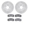 2502-13000 Geoperformance Drilled/Slotted Rotors w/5000 Advanced Brake Pads Kit, 1990-1996 Subaru, Position: Front - image 1