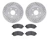 2502-13001 Geoperformance Drilled/Slotted Rotors w/5000 Advanced Brake Pads Kit, 1997-2001 Subaru, Position: Front - image 1