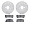 2502-13002 Geoperformance Drilled/Slotted Rotors w/5000 Advanced Brake Pads Kit, 1990-1999 Subaru, Position: Rear - image 1
