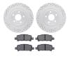 2502-13016 Geoperformance Drilled/Slotted Rotors w/5000 Advanced Brake Pads Kit, 2005-2009 Subaru, Position: Rear - image 1