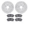 2502-13020 Geoperformance Drilled/Slotted Rotors w/5000 Advanced Brake Pads Kit, 1997-2002 Subaru, Position: Front - image 1