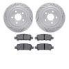 2502-13024 Geoperformance Drilled/Slotted Rotors w/5000 Advanced Brake Pads Kit, 1998-2003 Subaru, Position: Rear - image 1