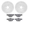 2502-13027 Geoperformance Drilled/Slotted Rotors w/5000 Advanced Brake Pads Kit, Fits Select Subaru, Position: Rear - image 1
