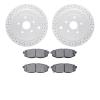 2502-13046 Geoperformance Drilled/Slotted Rotors w/5000 Advanced Brake Pads Kit, 2006-2014 Subaru, Position: Rear - image 1