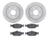 2502-20001 Geoperformance Drilled/Slotted Rotors w/5000 Advanced Brake Pads Kit, 1995-1997 Jaguar, Position: Rear - image 1