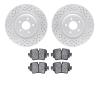 2502-20027 Geoperformance Drilled/Slotted Rotors w/5000 Advanced Brake Pads Kit, 2014-2021 Jaguar, Position: Rear - image 1