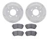 2502-21007 Geoperformance Drilled/Slotted Rotors w/5000 Advanced Brake Pads Kit, 2010-2013 Kia/Hyundai/Genesis, Position: Rear - image 1