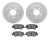 2502-21026 Geoperformance Drilled/Slotted Rotors w/5000 Advanced Brake Pads Kit, Fits Select Kia/Hyundai/Genesis, Position: Rear - image 1