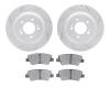 2502-21030 Geoperformance Drilled/Slotted Rotors w/5000 Advanced Brake Pads Kit, 2017-2020 Kia/Hyundai/Genesis, Position: Rear - image 1