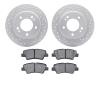2502-21034 Geoperformance Drilled/Slotted Rotors w/5000 Advanced Brake Pads Kit, Fits Select Kia/Hyundai/Genesis, Position: Rear - image 1