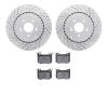 2502-21036 Geoperformance Drilled/Slotted Rotors w/5000 Advanced Brake Pads Kit, Fits Select Kia/Hyundai/Genesis, Position: Rear - image 1