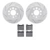 2502-27001 Geoperformance Drilled/Slotted Rotors w/5000 Advanced Brake Pads Kit, 1974-1997 Volvo, Position: Rear - image 1