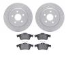 2502-27021 Geoperformance Drilled/Slotted Rotors w/5000 Advanced Brake Pads Kit, 2004-2013 Volvo, Position: Rear - image 1