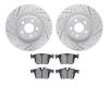 2502-27038 Geoperformance Drilled/Slotted Rotors w/5000 Advanced Brake Pads Kit, 2016-2020 Volvo, Position: Rear - image 1
