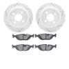 2502-31003 Geoperformance Drilled/Slotted Rotors w/5000 Advanced Brake Pads Kit, 1984-1991 BMW, Position: Rear - image 1