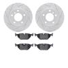 2502-31008 Geoperformance Drilled/Slotted Rotors w/5000 Advanced Brake Pads Kit, 1991-1999 BMW, Position: Rear - image 1