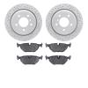 2502-31022 Geoperformance Drilled/Slotted Rotors w/5000 Advanced Brake Pads Kit, 1996-2003 BMW, Position: Rear - image 1