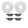 2502-31023 Geoperformance Drilled/Slotted Rotors w/5000 Advanced Brake Pads Kit, 1998-2002 BMW, Position: Rear - image 1