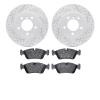 2502-31025 Geoperformance Drilled/Slotted Rotors w/5000 Advanced Brake Pads Kit, 1999-2008 BMW, Position: Front - image 1