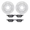 2502-31039 Geoperformance Drilled/Slotted Rotors w/5000 Advanced Brake Pads Kit, 2003-2008 BMW, Position: Rear - image 1