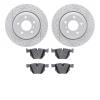 2502-31049 Geoperformance Drilled/Slotted Rotors w/5000 Advanced Brake Pads Kit, 2004-2010 BMW, Position: Rear - image 1