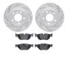 2502-31054 Geoperformance Drilled/Slotted Rotors w/5000 Advanced Brake Pads Kit, 2006-2013 BMW, Position: Rear - image 1