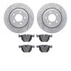 2502-31056 Geoperformance Drilled/Slotted Rotors w/5000 Advanced Brake Pads Kit, 2006-2010 BMW, Position: Rear - image 1