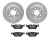 2502-31090 Geoperformance Drilled/Slotted Rotors w/5000 Advanced Brake Pads Kit, 2006-2015 BMW, Position: Rear - image 1