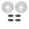 2502-32028 Geoperformance Drilled/Slotted Rotors w/5000 Advanced Brake Pads Kit, Fits Select Mini, Position: Front - image 1