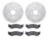 2502-40064 Geoperformance Drilled/Slotted Rotors w/5000 Advanced Brake Pads Kit, 2004-2006 Mopar, Position: Rear - image 1