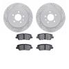 2502-46035 Geoperformance Drilled/Slotted Rotors w/5000 Advanced Brake Pads Kit, 2013-2015 GM, Position: Rear - image 1