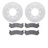 2502-48039 Geoperformance Drilled/Slotted Rotors w/5000 Advanced Brake Pads Kit, 1999-2009 GM, Position: Rear - image 1