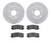2502-52001 Geoperformance Drilled/Slotted Rotors w/5000 Advanced Brake Pads Kit, 1992-1998 GM, Position: Rear - image 1