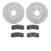2502-52002 Geoperformance Drilled/Slotted Rotors w/5000 Advanced Brake Pads Kit, 1997-2005 GM, Position: Rear - image 1