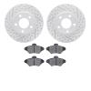 2502-54011 Geoperformance Drilled/Slotted Rotors w/5000 Advanced Brake Pads Kit, 1994-1998 Ford/Lincoln/Mercury/Mazda, Position: - image 1