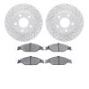 2502-54012 Geoperformance Drilled/Slotted Rotors w/5000 Advanced Brake Pads Kit, 1999-2004 Ford/Lincoln/Mercury/Mazda, Position: - image 1