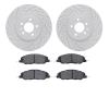 2502-54062 Geoperformance Drilled/Slotted Rotors w/5000 Advanced Brake Pads Kit, 2011-2014 Ford/Lincoln/Mercury/Mazda, Position: - image 1