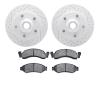 2502-54096 Geoperformance Drilled/Slotted Rotors w/5000 Advanced Brake Pads Kit, 1986-1993 Ford/Lincoln/Mercury/Mazda, Position: - image 1