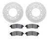 2502-54128 Geoperformance Drilled/Slotted Rotors w/5000 Advanced Brake Pads Kit, 1999-2005 Ford/Lincoln/Mercury/Mazda, Position: - image 1