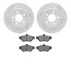 2502-56001 Geoperformance Drilled/Slotted Rotors w/5000 Advanced Brake Pads Kit, 1995-1997 Ford/Lincoln/Mercury/Mazda, Position: - image 1
