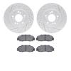 2502-58000 Geoperformance Drilled/Slotted Rotors w/5000 Advanced Brake Pads Kit, 1991-1996 Acura/Honda, Position: Front - image 1