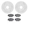 2502-58002 Geoperformance Drilled/Slotted Rotors w/5000 Advanced Brake Pads Kit, 1991-1996 Acura/Honda, Position: Rear - image 1