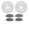 2502-58034 Geoperformance Drilled/Slotted Rotors w/5000 Advanced Brake Pads Kit, Fits Select Acura/Honda, Position: Rear - image 1