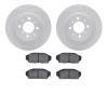 2502-59008 Geoperformance Drilled/Slotted Rotors w/5000 Advanced Brake Pads Kit, 1990-1993 Acura/Honda, Position: Front - image 1