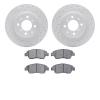 2502-59010 Geoperformance Drilled/Slotted Rotors w/5000 Advanced Brake Pads Kit, 1993-2008 Acura/Honda, Position: Front - image 1