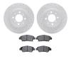 2502-59011 Geoperformance Drilled/Slotted Rotors w/5000 Advanced Brake Pads Kit, 2009-2014 Acura/Honda, Position: Front - image 1
