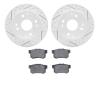 2502-59021 Geoperformance Drilled/Slotted Rotors w/5000 Advanced Brake Pads Kit, 1998-2002 Acura/Honda, Position: Rear - image 1