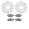 2502-59027 Geoperformance Drilled/Slotted Rotors w/5000 Advanced Brake Pads Kit, 2002-2011 Acura/Honda, Position: Front - image 1
