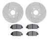 2502-59040 Geoperformance Drilled/Slotted Rotors w/5000 Advanced Brake Pads Kit, Fits Select Acura/Honda, Position: Front - image 1
